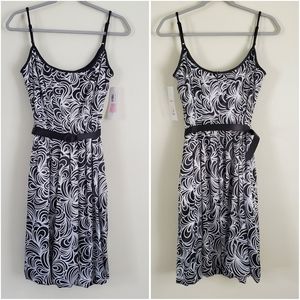 Maggy London Belted Satin Cocktail Dress